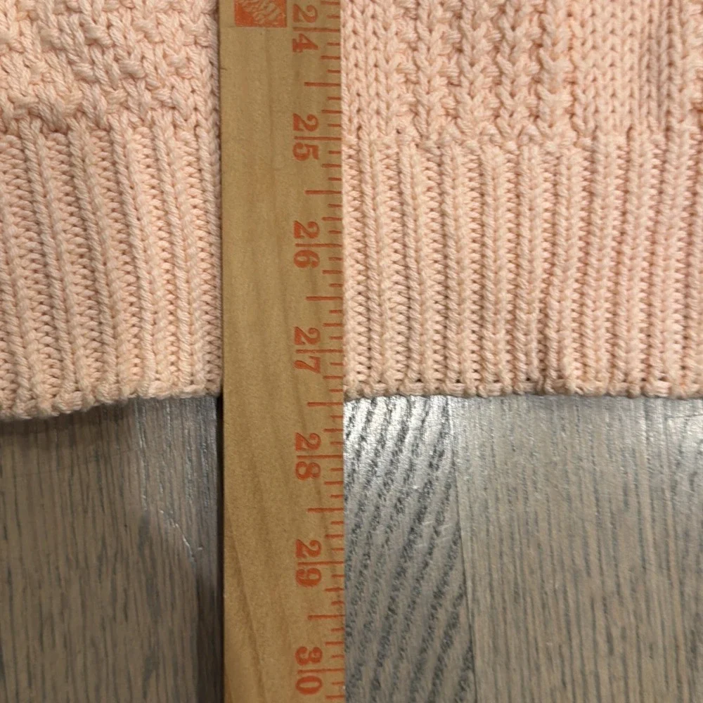 Vintage Ron Chereskin Sweater Adult XL Peach Pink 100% Cotton Geometric Knit 90s
